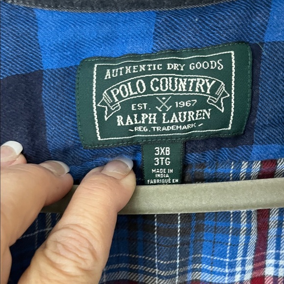 Ralph Lauren Blue and Black Plaid Casual Button Down Shirt - Picture 2 of 3